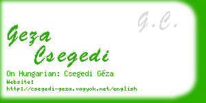 geza csegedi business card
